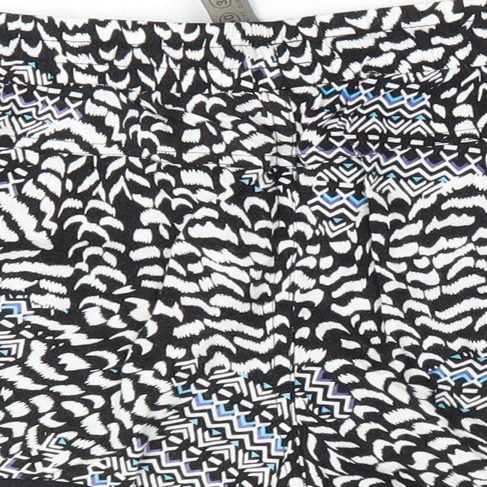 Denim Co Womens Black Animal Print  Paperbag Shorts Size 12