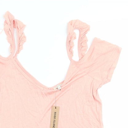 Womens UK Size 8 River Island Pink Camisole Tank