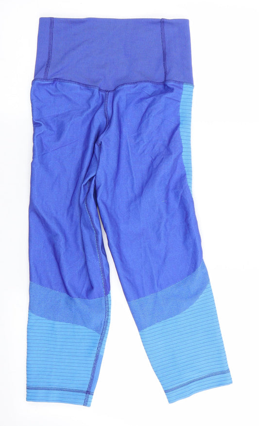 Dri-Fit Womens Blue Colourblock  Compression Leggings Size M L21 in - Cropped - Deep waist