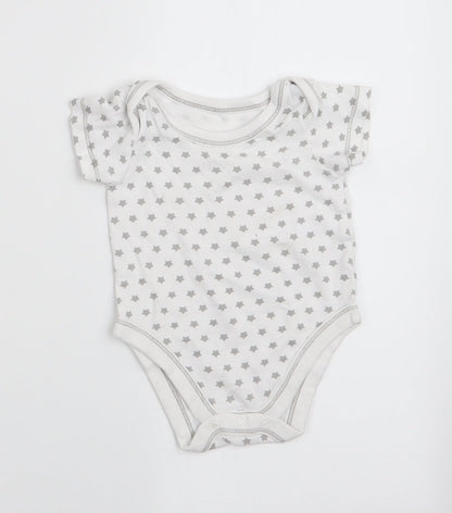 Lilly & Dan Baby Grey Geometric  Romper One-Piece Size 3-6 Months  - Star Print