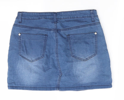 The Rockn Rev Womens Blue  Denim Mini Skirt Size 10