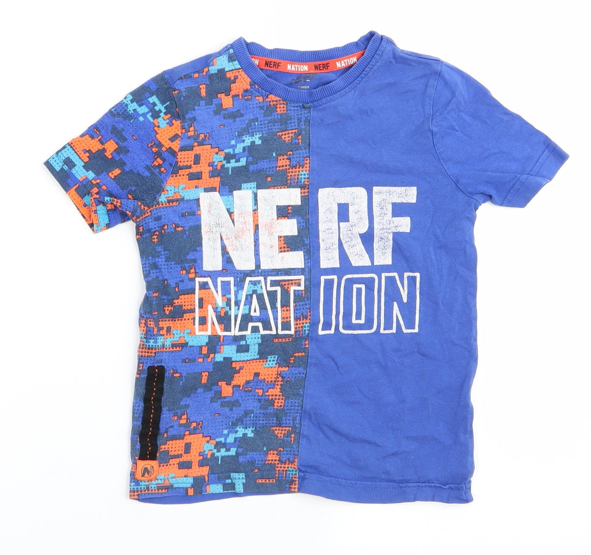 Additional front view of Nerf Nation boys’ blue basic t-shirt, size 4-5, years