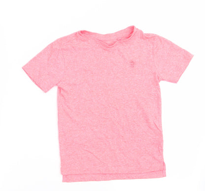 Front view of Next boys’ orange basic t-shirt, size 4, years - florescent