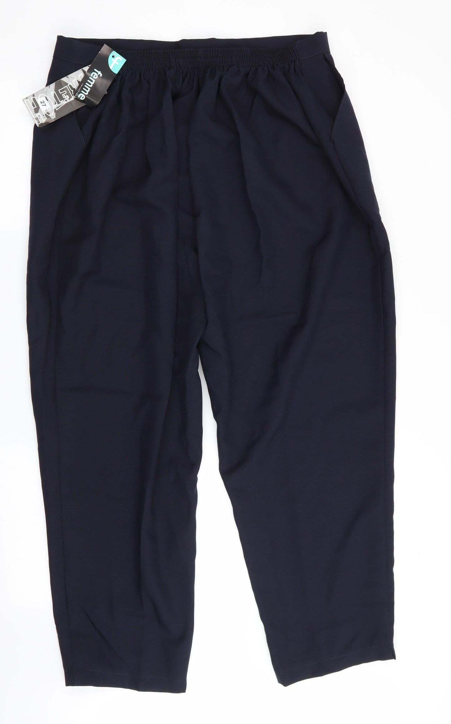 Femme Collection Womens Blue   Trousers  Size 30 L28 in - Back Elastication
