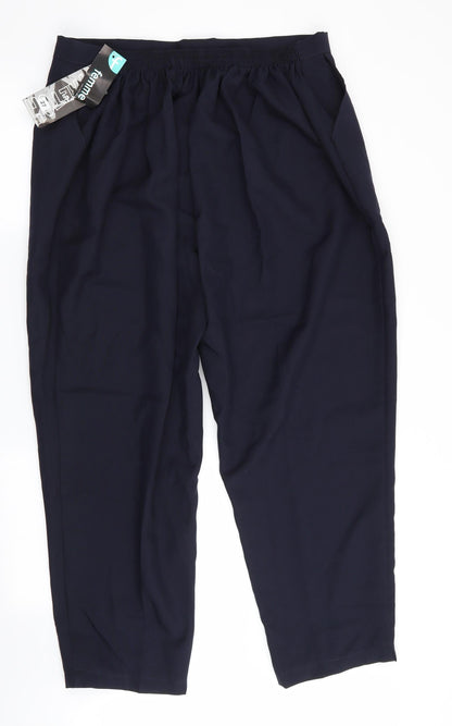 Femme Collection Womens Blue   Trousers  Size 30 L28 in - Back Elastication