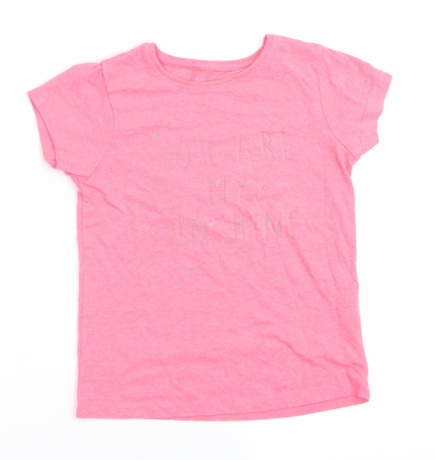 Young Dimension Girls Orange   Basic T-Shirt Size 6-7 Years  - You are my sunshine