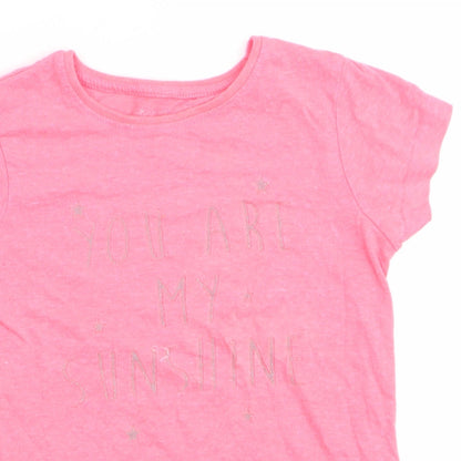 Young Dimension Girls Orange   Basic T-Shirt Size 6-7 Years  - You are my sunshine