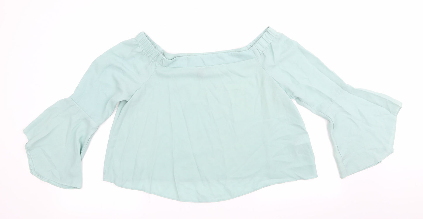 Womens UK Size 14 New Look Green Basic Blouse