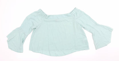 Womens UK Size 14 New Look Green Basic Blouse
