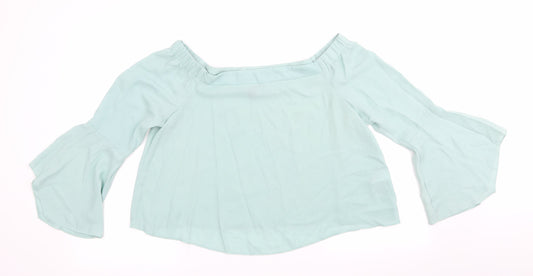 Womens UK Size 14 New Look Green Basic Blouse