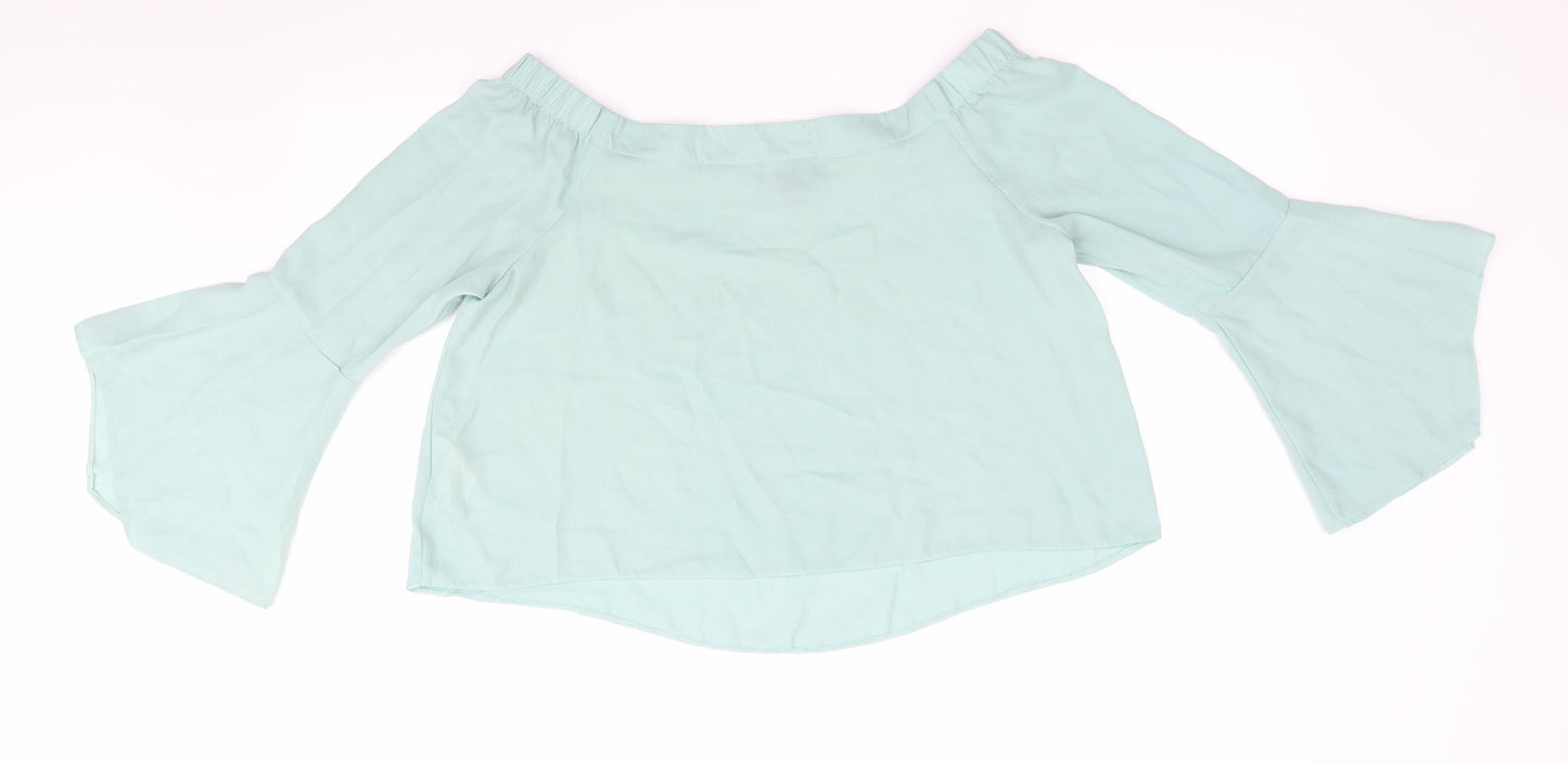 Womens UK Size 14 New Look Green Basic Blouse