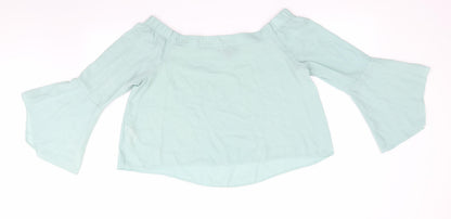 Womens UK Size 14 New Look Green Basic Blouse