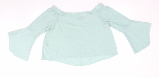 Womens UK Size 14 New Look Green Basic Blouse