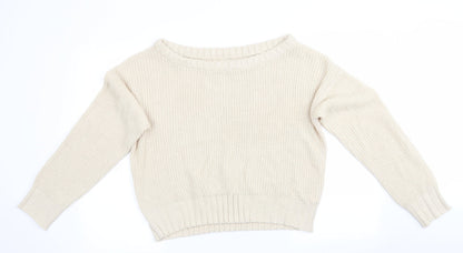 Womens UK Size M Nasty Gal Beige Pullover Jumper