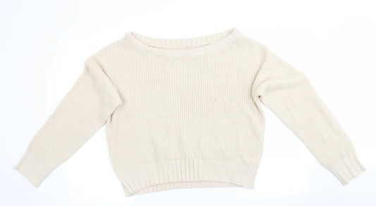 Womens UK Size M Nasty Gal Beige Pullover Jumper
