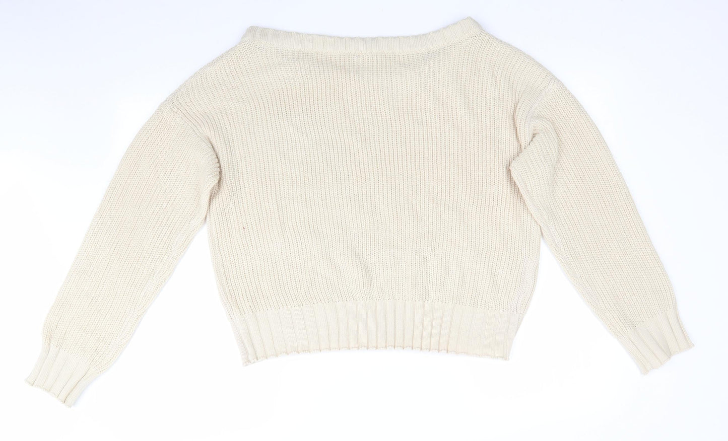 Womens UK Size M Nasty Gal Beige Pullover Jumper