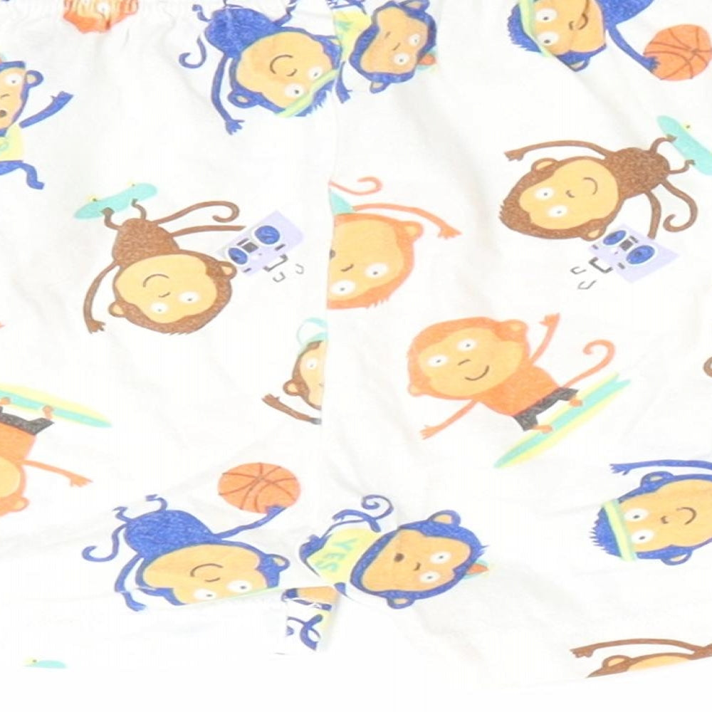 Primark Boys Ivory Animal Print   Sleep Shorts Size 3-4 Years  - Monkey Print