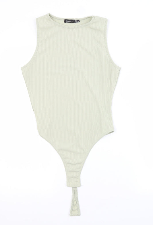 Boohoo Womens Green   Unitard One-Piece Size 12