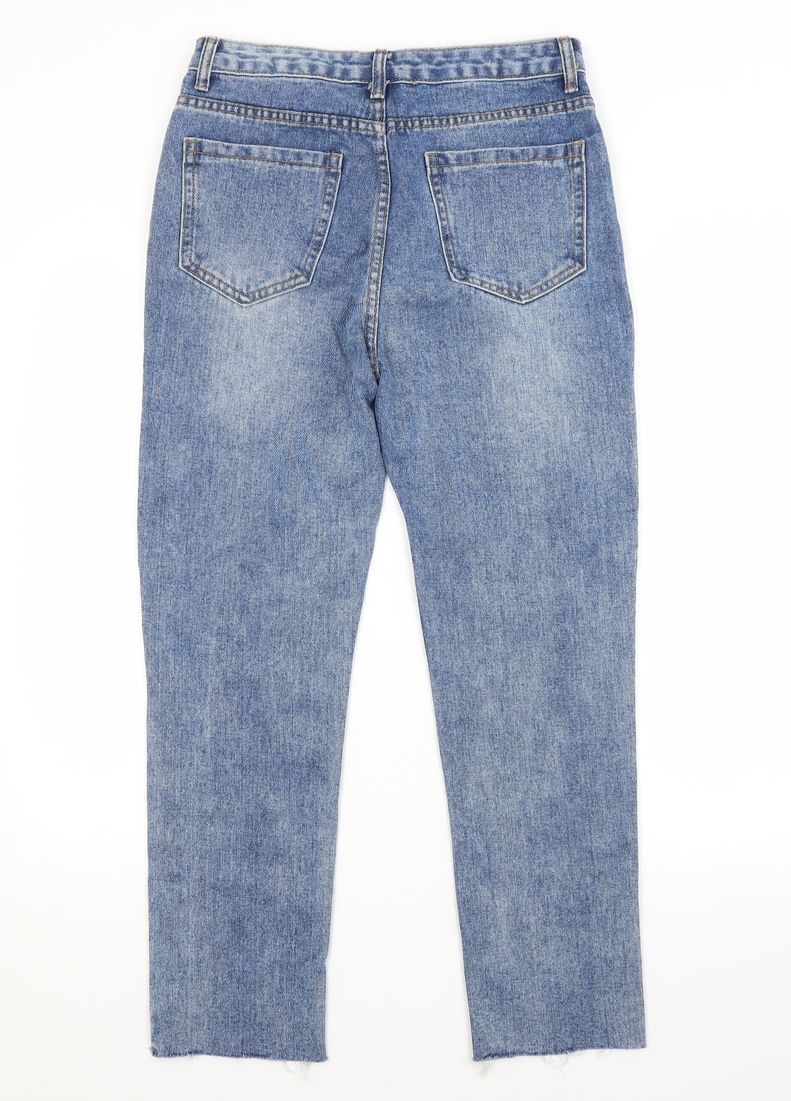 Womens UK Size L Preworn Regular Fit Straight Blue Jeans
