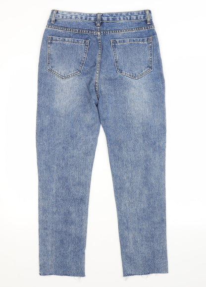 Womens UK Size L Preworn Regular Fit Straight Blue Jeans