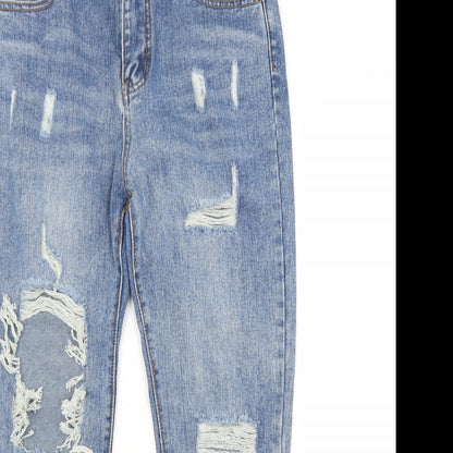 Womens UK Size L Preworn Regular Fit Straight Blue Jeans