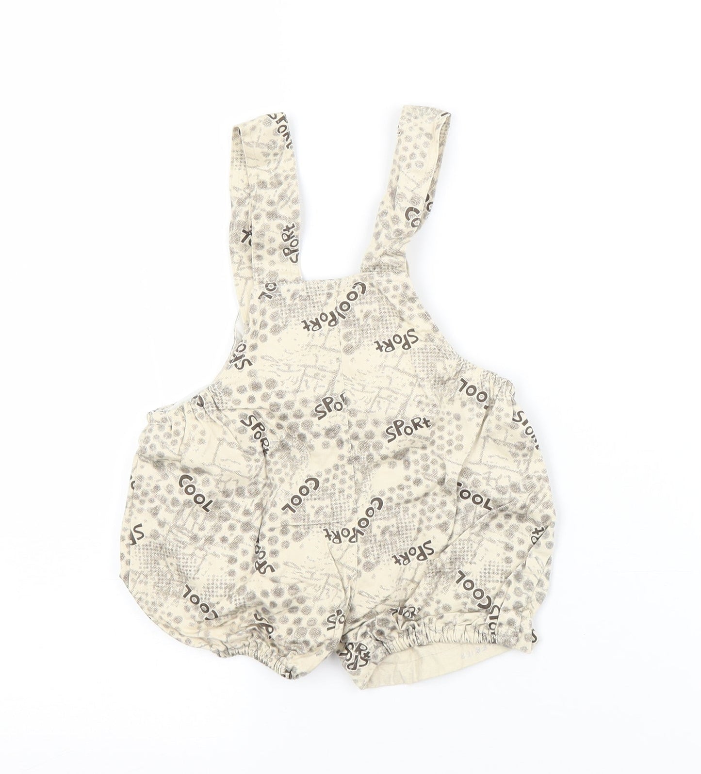 Preworn Baby Beige Spotted  Dungaree One-Piece