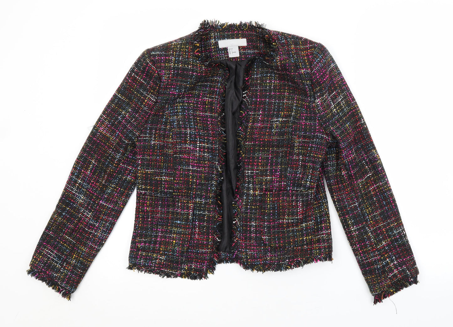 H&M Womens Multicoloured Check  Jacket Blazer Size 6