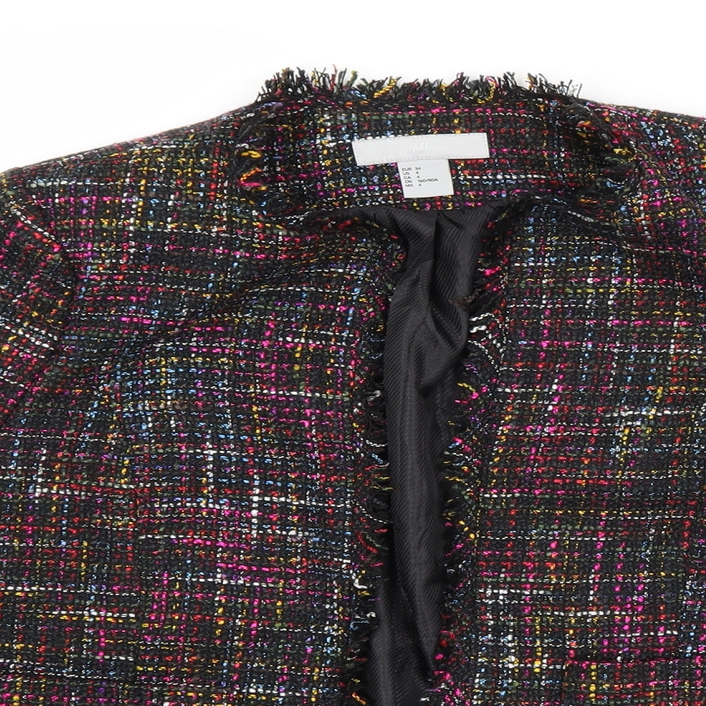 H&M Womens Multicoloured Check  Jacket Blazer Size 6