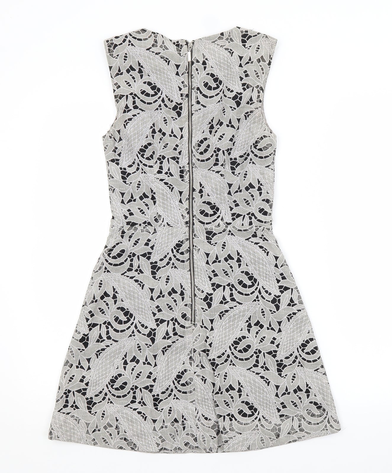 H&M Womens Grey Floral  A-Line  Size 6