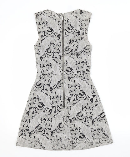 H&M Womens Grey Floral  A-Line  Size 6