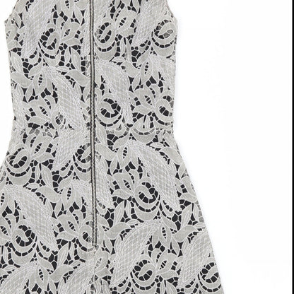 H&M Womens Grey Floral  A-Line  Size 6