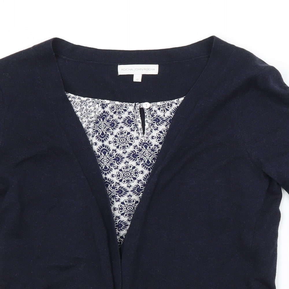 Womens UK Size 12 RJR.John Rocha Blue Cardigan Jumper