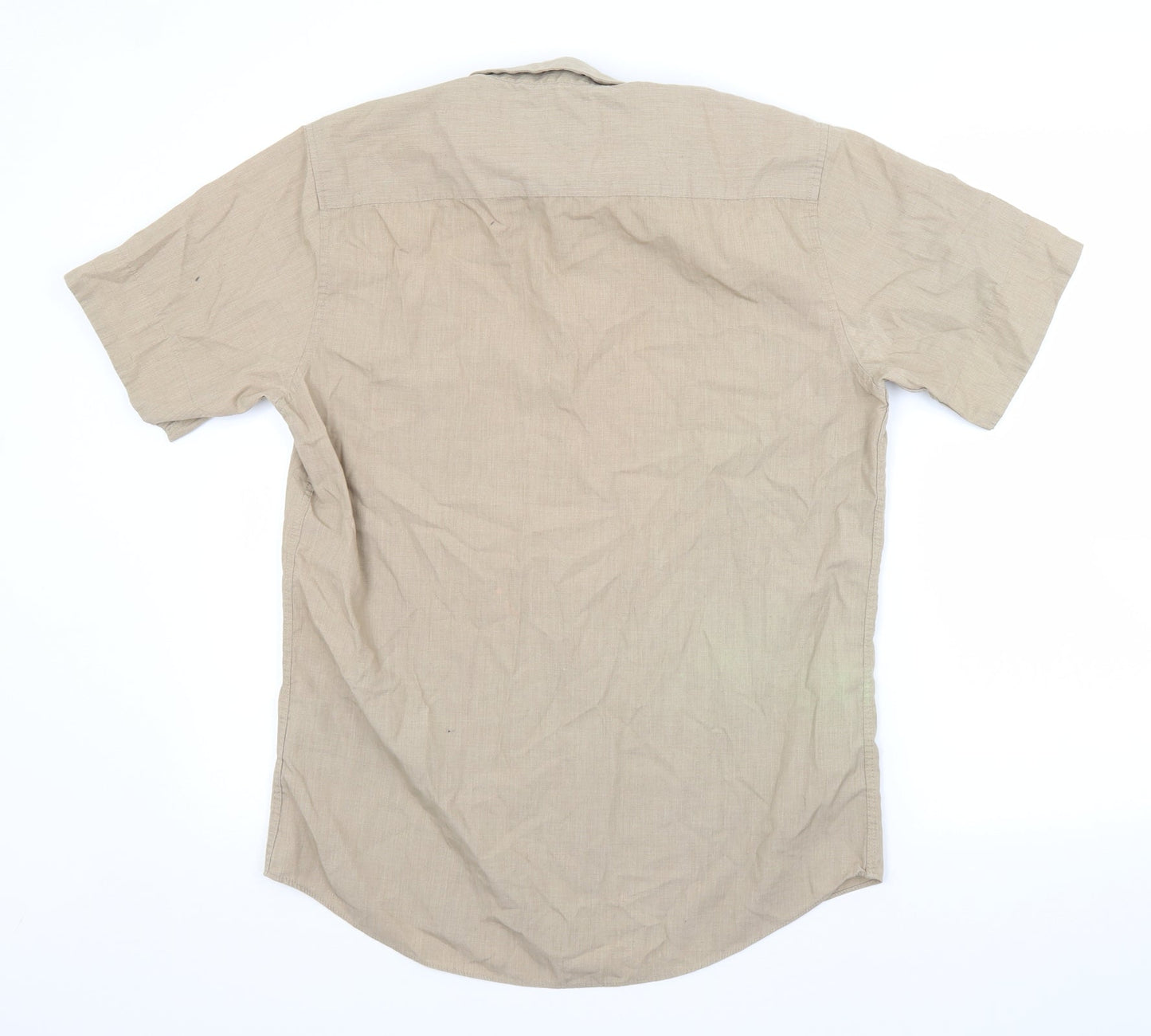Mens UK Size M Topman Brown  Button-Up Short Sleeve Casual Shirt