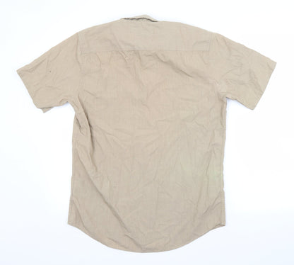Mens UK Size M Topman Brown  Button-Up Short Sleeve Casual Shirt