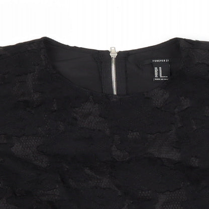 FOREVER 21 Womens Black Floral  Basic Blouse Size M