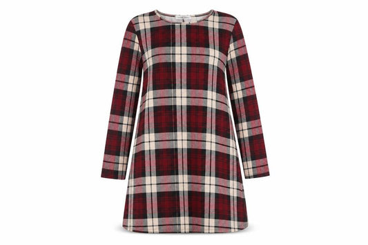 Front view of In the Style women’s red a-line, size UK 10