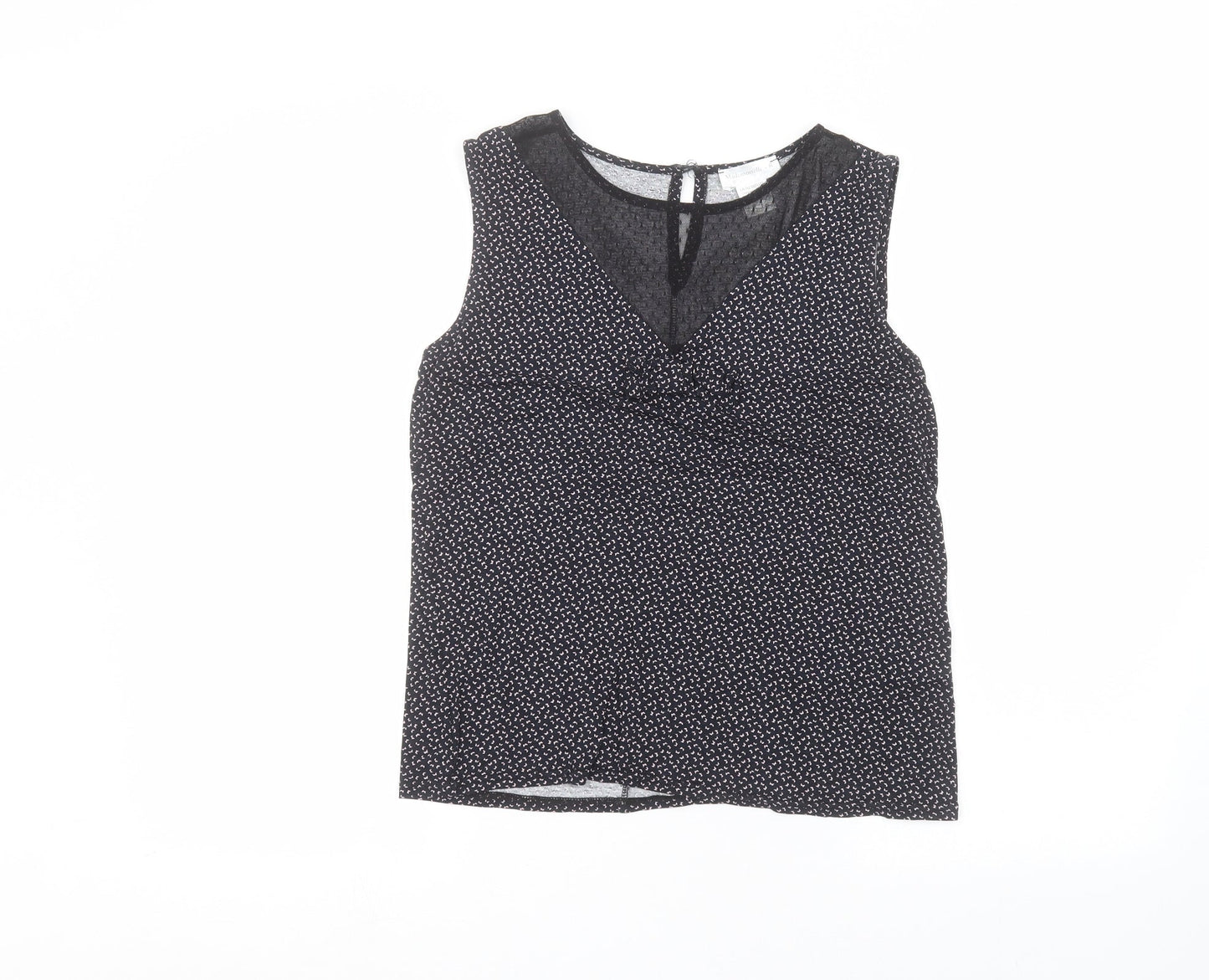 Womens UK Size 10 Mademoiselle R Black Basic T-Shirt