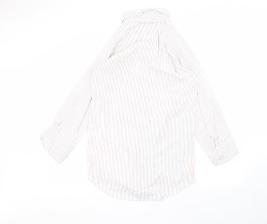 Primark Womens White Striped  Basic Button-Up Size S  - Love to lounge