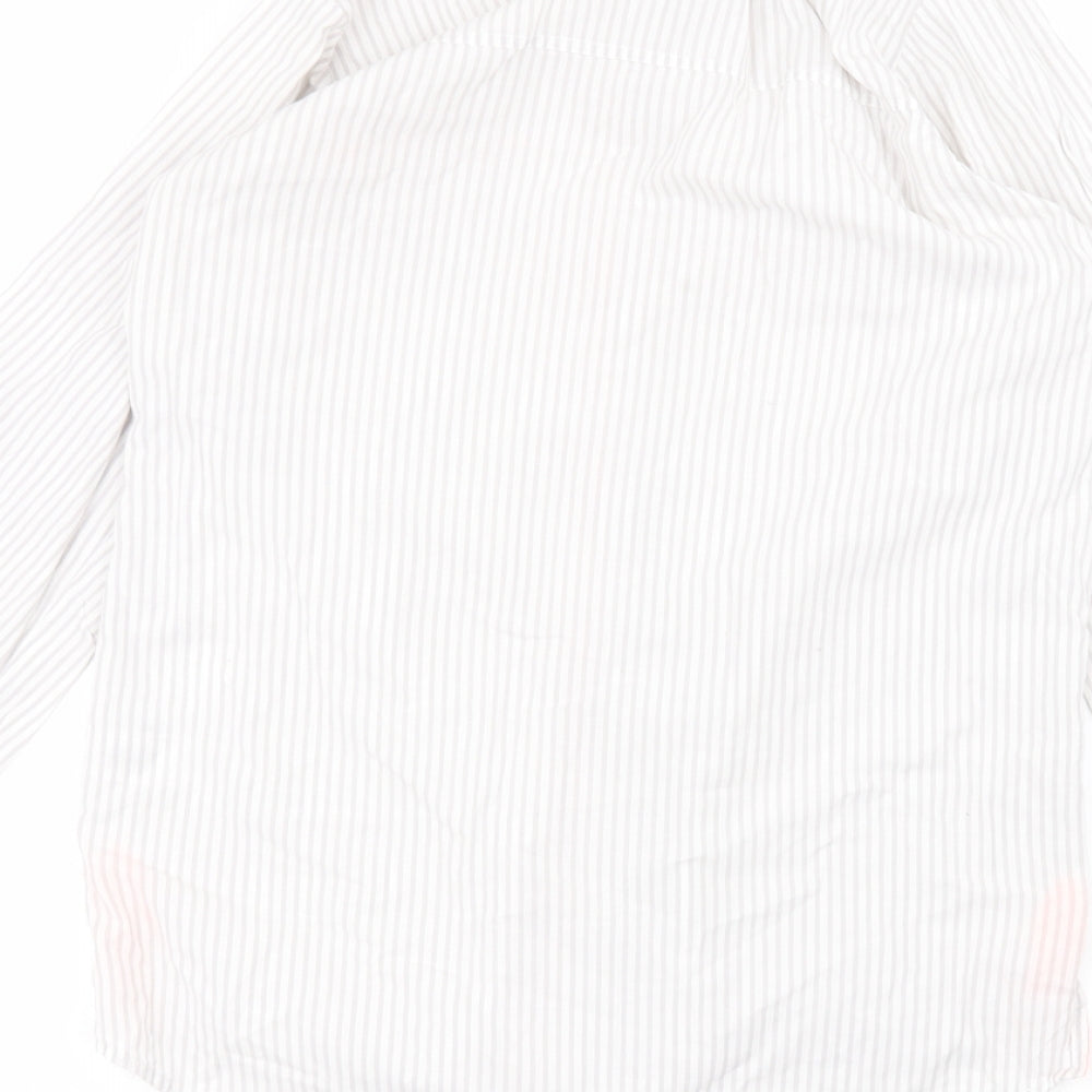 Primark Womens White Striped  Basic Button-Up Size S  - Love to lounge