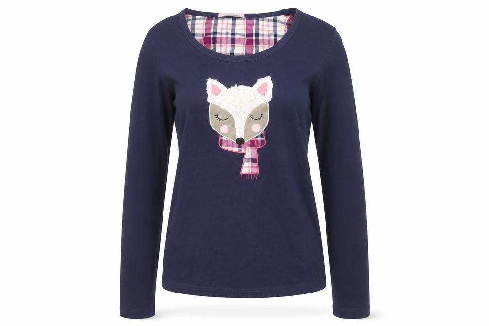 Front view of Camille women’s blue basic t-shirt, size UK 10