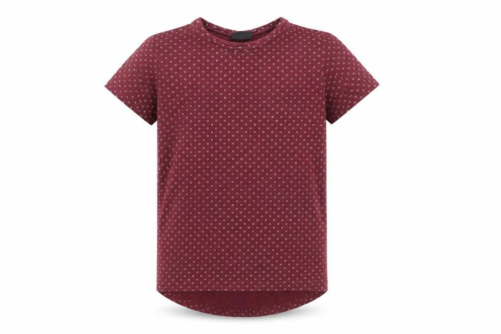 Front view of Next boys’ red polka dot basic t-shirt, size 7, years