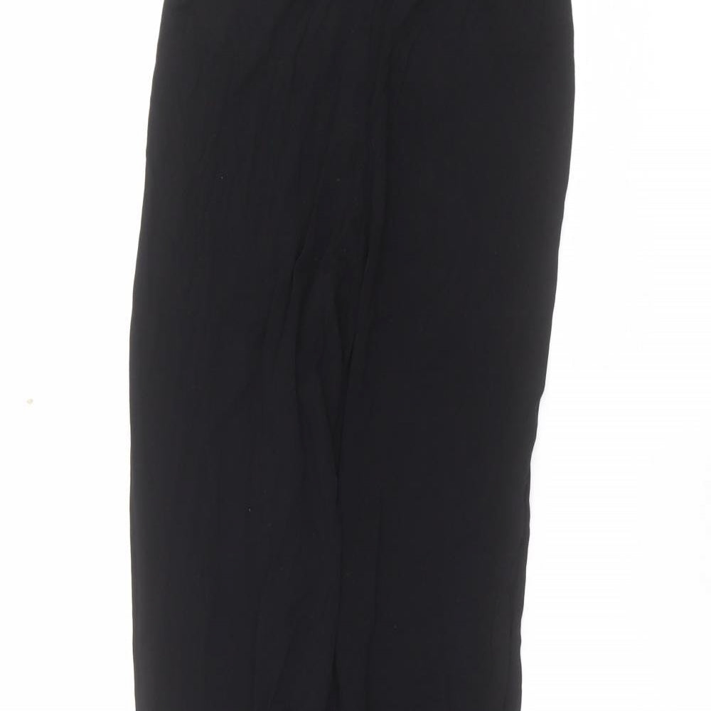Womens UK Size L Boohoo Regular Fit Sweatpants Black Trousers