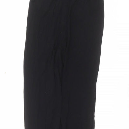 Womens UK Size L Boohoo Regular Fit Sweatpants Black Trousers