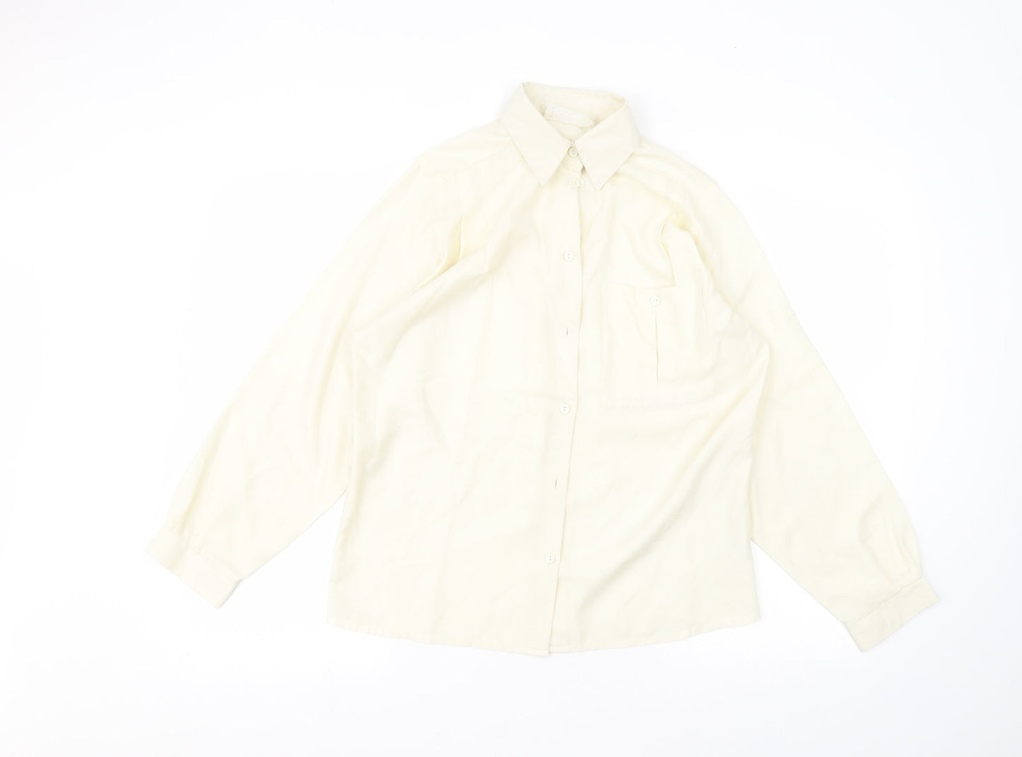 Womens UK Size 10 Hamells White Basic Button-Up