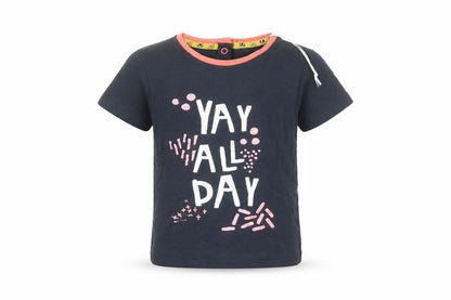 Front view of Mini Club Baby Blue Basic T-Shirt, size 12-18, Months