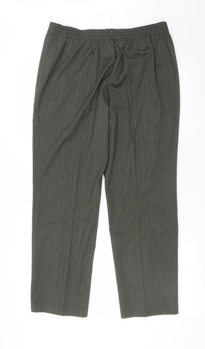 Womens UK Size 14 M&S Regular Fit  Green Trousers