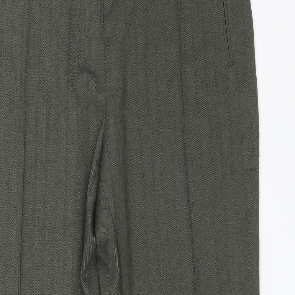 Womens UK Size 14 M&S Regular Fit  Green Trousers