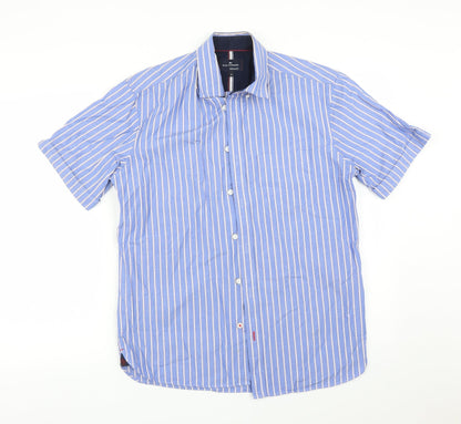 Mens UK Size S Blue Harbour Blue  Button-Up Short Sleeve Casual Shirt