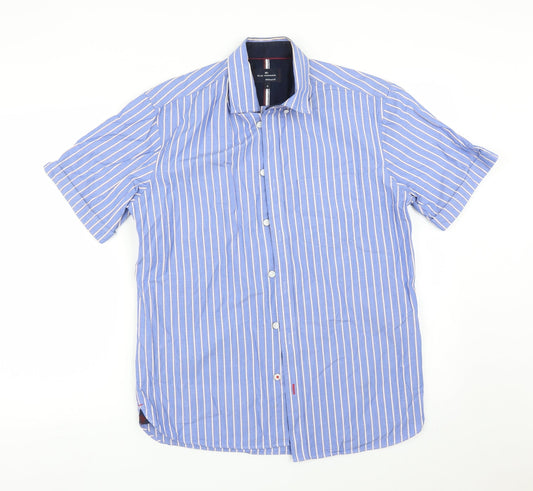 Mens UK Size S Blue Harbour Blue  Button-Up Short Sleeve Casual Shirt