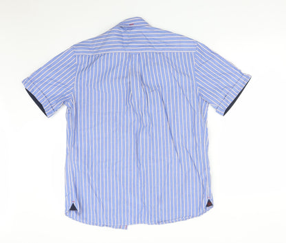 Mens UK Size S Blue Harbour Blue  Button-Up Short Sleeve Casual Shirt